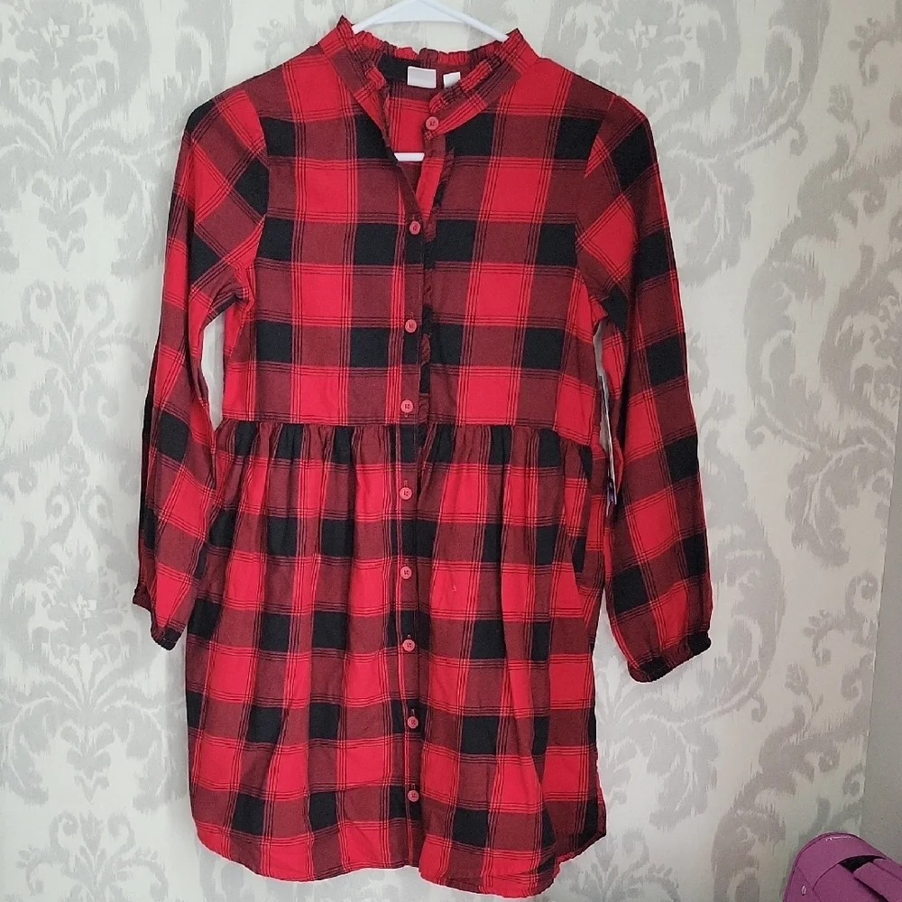Red and Black Plaid Kids Shirt